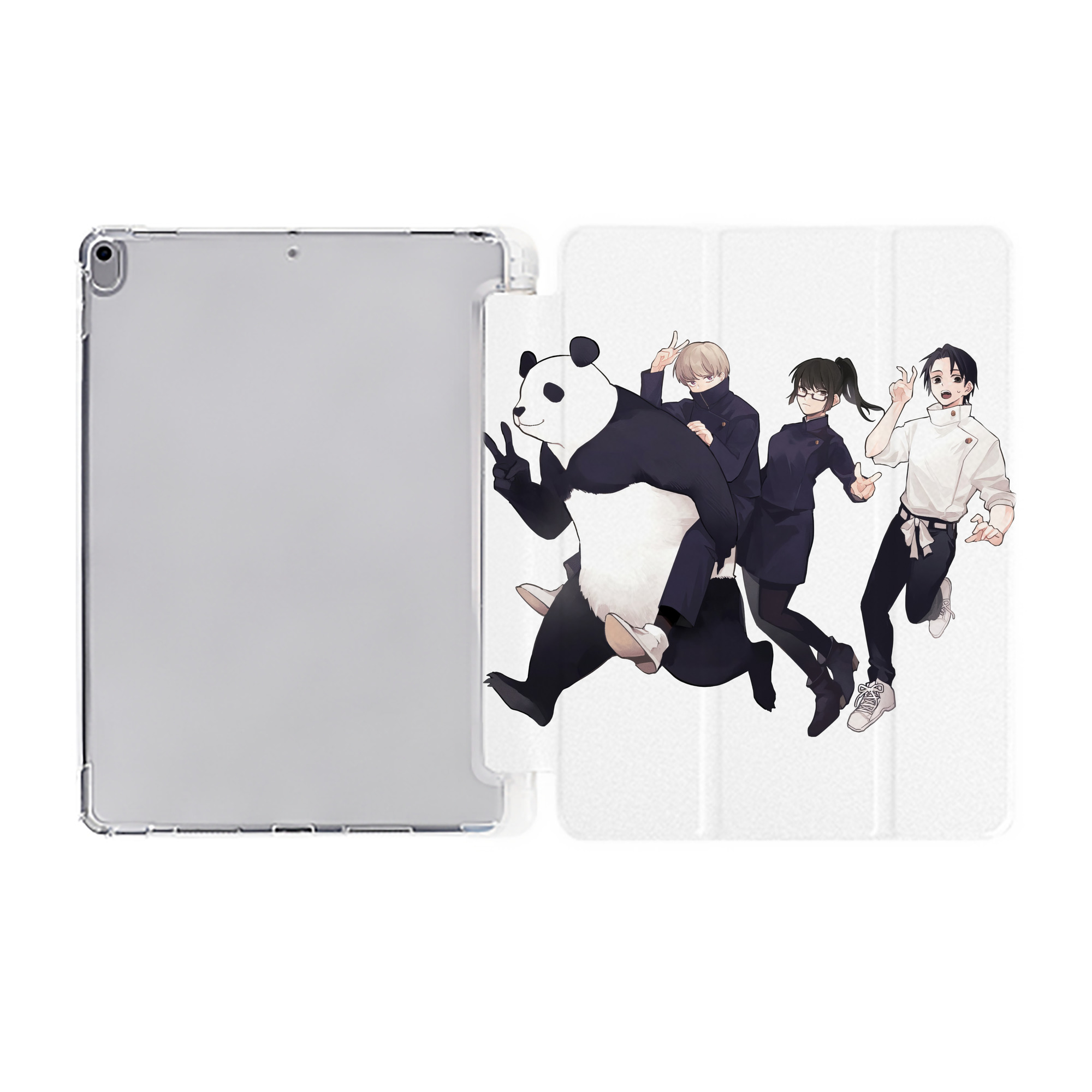 （画像用） 呪術廻戦 Jujutsu Kaisen IPad ケース ペン収納付き 三つ折りスタンド PUレザー×シリコン 対応機種9.5/10.5/10.9インチ